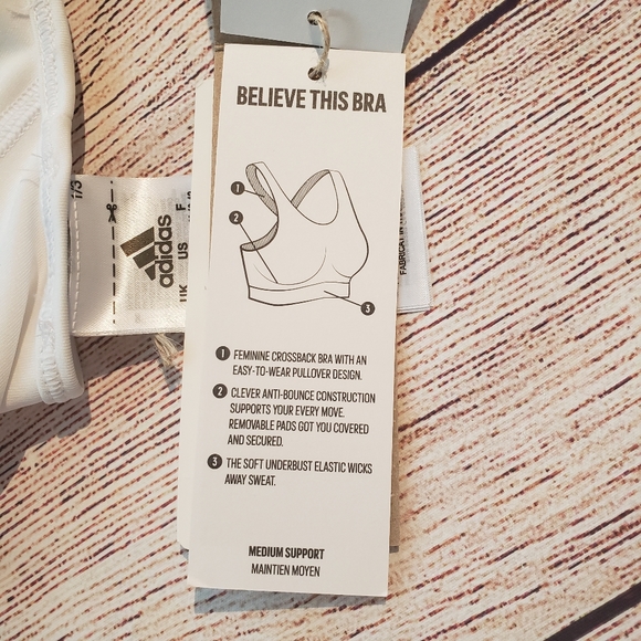 adidas Believe This Sports Bra, Medium, NWT - Picture 5 of 7
